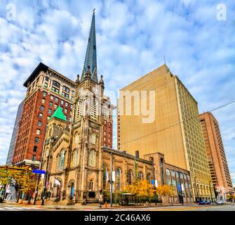 Old Stone Church à Cleveland, Ohio Banque D'Images