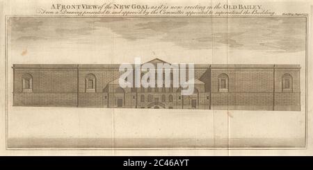 Newgate Jail, Londres. Le nouvel objectif tel qu'il est en train d'ériger dans le Old Bailey 1770 Banque D'Images