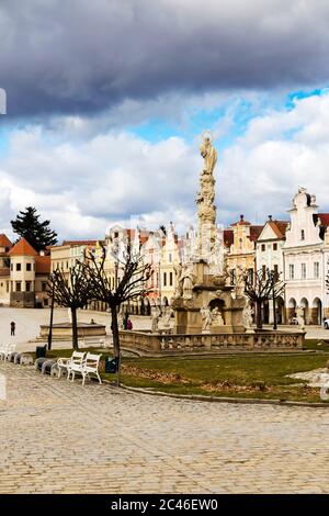 Square à Telc, République Tchèque Banque D'Images