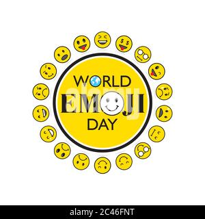 illustration vectorielle de l'affiche ou du design de l'accueil de la journée mondiale emoji Illustration de Vecteur