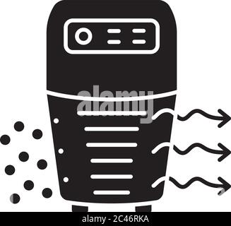 Icône de glyphe noir du purificateur d'air Illustration de Vecteur