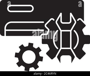 Icône de glyphe noir de service de réparation de climatisation Illustration de Vecteur