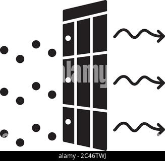 Icône de glyphe noir du filtre AC Illustration de Vecteur