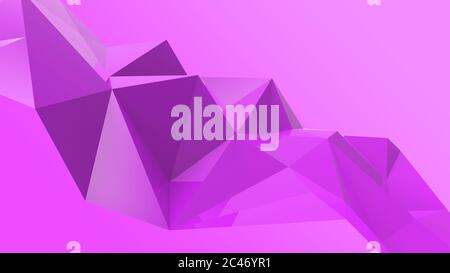 Violet abstrait moderne vague cristal fond. Forme de motif polygone, ligne, triangle pour le papier peint. Illustration de faible poly, polygone. Futuriste Banque D'Images