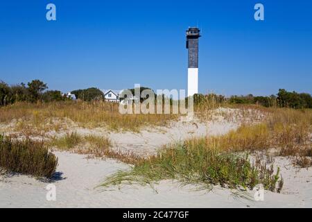 Sullivans Island Lighthouse, Charleston, Caroline du Sud, États-Unis Banque D'Images