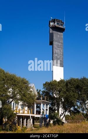 Sullivans Island Lighthouse, Charleston, Caroline du Sud, États-Unis Banque D'Images