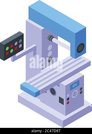 Icône de fraiseuse laser, style isométrique Illustration de Vecteur