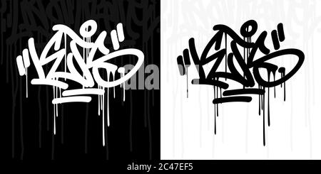 Word laisse abstrait Hip Hop écrit à la main Graffiti style Vector Illustration Art Illustration de Vecteur