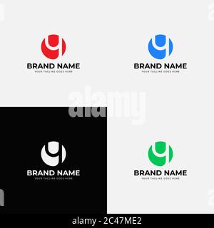 Espace négatif moderne initiale y lettre logo design modèle vectoriel. Design professionnel minimaliste pour l'identité professionnelle ou d'entreprise. Illustration de Vecteur