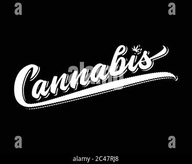 Lettrage à la main de calligraphie de cannabis. Vecteur et illustration. Illustration de Vecteur