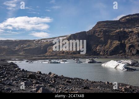 Glacier de Solheimajokull, près de Vik, Islande du Sud Banque D'Images