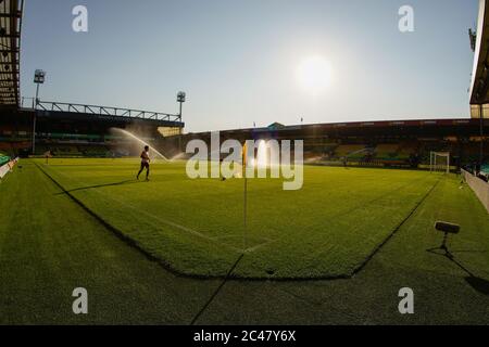 Norwich, Royaume-Uni. 24 juin 2020. Vue générale pendant le match de la première Ligue entre Norwich City et Everton à Carrow Road, Norwich. Photo de David Horn. Crédit : images Prime Media/Alamy Live News Banque D'Images