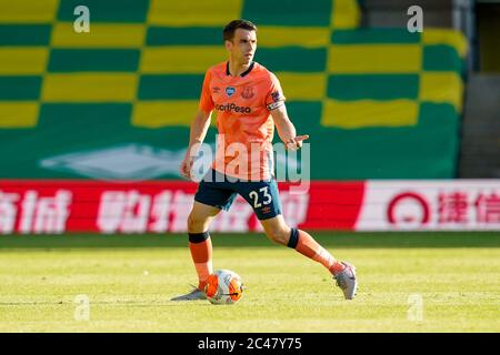 Norwich, Royaume-Uni. 24 juin 2020. Seamus Coleman d'Everton pendant le match de la première Ligue entre Norwich City et Everton à Carrow Road, Norwich. Photo de David Horn. Crédit : images Prime Media/Alamy Live News Banque D'Images