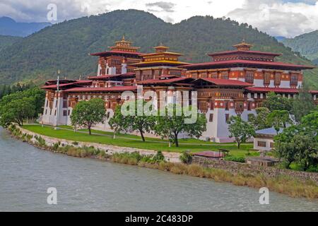 Punakha Dzong, le Bhoutan Banque D'Images