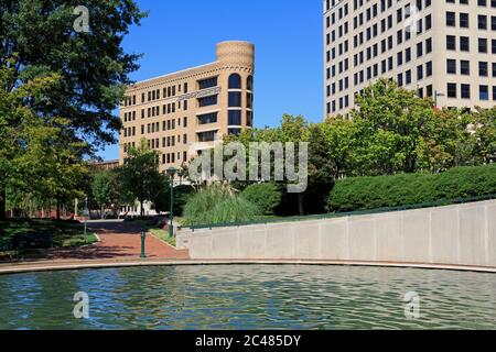 Fontaine à Miller Park, Chattanooga, Tennessee, États-Unis Banque D'Images