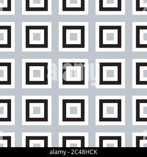 Motif sans couture avec carrés de couleur (noir et gris argenté) Illustration de Vecteur