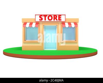 Bâtiment du magasin. Illustration 3d colorée Banque D'Images