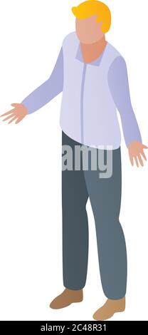 Croupier dans une chemise emblématique, style isométrique Illustration de Vecteur