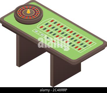 Icône de table de roulette de Casino, style isométrique Illustration de Vecteur