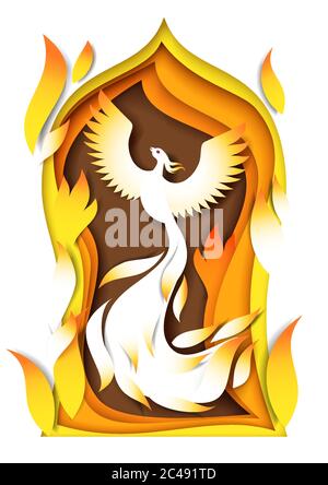 Firebird, illustration vectorielle en style papier Illustration de Vecteur
