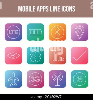 Ensemble d'icônes vectorielles pour applications mobiles Illustration de Vecteur
