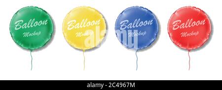 Ensemble de ballons colorés réalistes en forme de rond. ballons couleur 3d volant brillant pour anniversaire fête et affiche de célébration, vecteur isolé Illustration de Vecteur