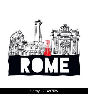 Rome dessin à la main. Illustration vectorielle EPS 10. Illustration de Vecteur