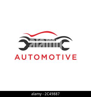 Modèle de conception de logo de pièce automobile ou de logo de réparation automobile illustration vectorielle du logo de l'industrie Illustration de Vecteur