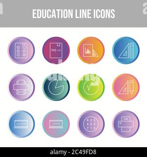 Ensemble d'icônes vectorielles pour l'éducation Illustration de Vecteur