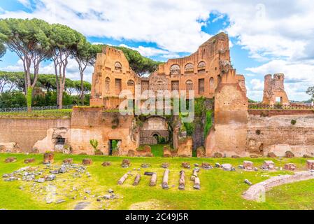 Stade Palatin - Hippodrome de Domitian. Site archéologique du Mont Palatin, Rome, Italie. Banque D'Images