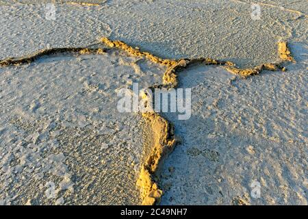 Croûte de sel sur le lac Assale, situé à plus de 100 m sous le niveau de la mer, Hamadela, dépression de Danakil, triangle Afar, Éthiopie Banque D'Images