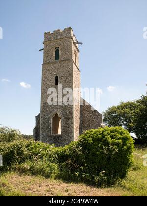 Panxworth église tour reste.Mid Norfolk village. Banque D'Images