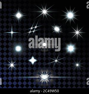 Jeu de lumières scintillantes avec effets de transparence. Illustration vectorielle EPS 10. Illustration de Vecteur