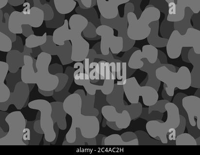 Uniforme textile de fond gris camouflage. Motif sans couture. 2d Illustration Vector jungle poussière militaire camouflage pour la guerre. Banque D'Images