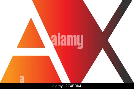 Combinaison de logo Letter AX, en couleurs de gradation Illustration de Vecteur