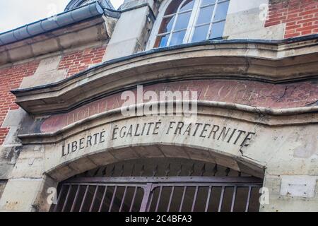 Europe, France, Paris, rue Bichat, 75010, hôpital Saint-Louis, ancienne entrée. Banque D'Images