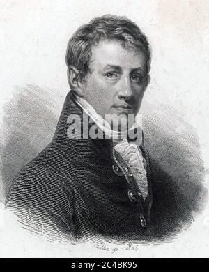 HUMPHRY DAVY (1778-1829) chimiste et inventeur anglais de la lampe Davy Banque D'Images