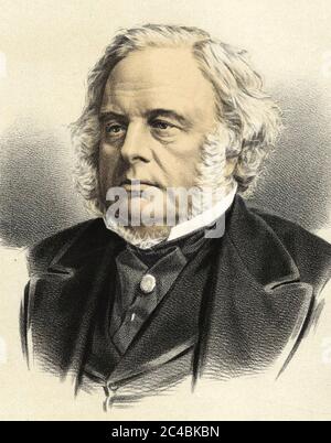 JOHN BRIGHT (1811-1889) Homme d'État libéral et radical anglais Banque D'Images