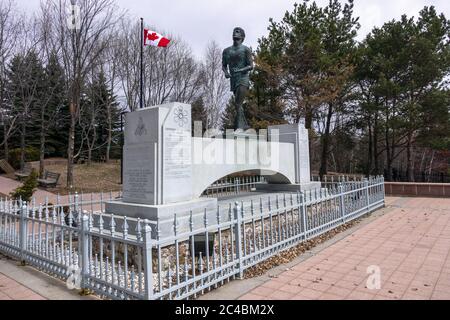Le Mémorial Terry Fox sur la Transcanadienne à Thunder Bay Ontario Canada Banque D'Images