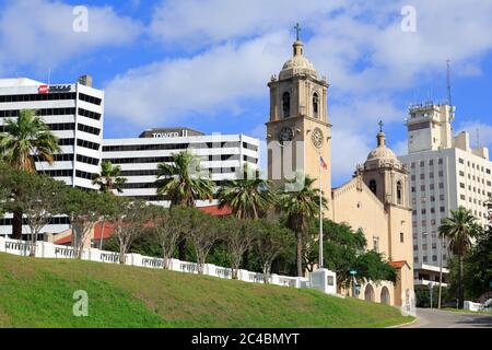 Spohn Park & Cathedral, Corpus Christi, Texas, États-Unis Banque D'Images