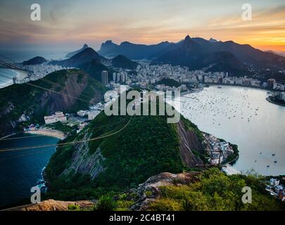 Vue de Rio de Janeiro du Mont Sugarloaf, Brésil Banque D'Images