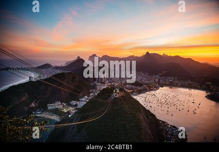 Vue de Rio de Janeiro du Mont Sugarloaf, Brésil Banque D'Images