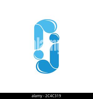 lettre jr simple water fresh logo vecteur Illustration de Vecteur