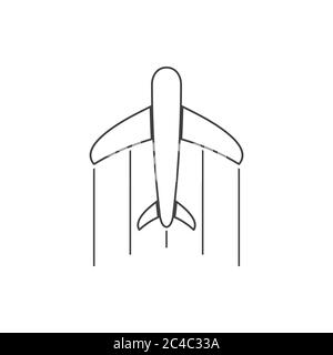 simple mignon avion fin ligne art symbole symbole vecteur icône Illustration de Vecteur