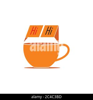 tasse café bulle parler café logo vecteur Illustration de Vecteur