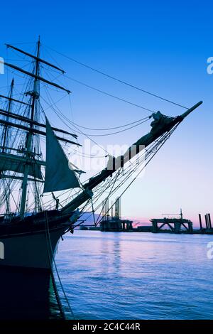 Navire de voile « Elissa » au Texas Seaport Museum, Galveston, Texas, États-Unis Banque D'Images