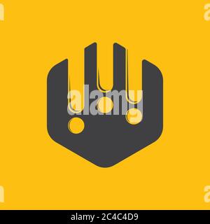 symbole de miel hexagonal en forme de peigne logo vectoriel Illustration de Vecteur