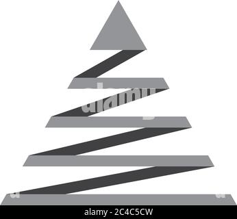 triangle ruban flèche vers le haut bandes symbole de conception logo vecteur Illustration de Vecteur