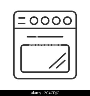 Icône vecteur simple d'un poêle à gaz ou électrique. Illustration de contour isolée sur un fond blanc pour les sites Web et les applications, les autocollants et les autocollants Illustration de Vecteur