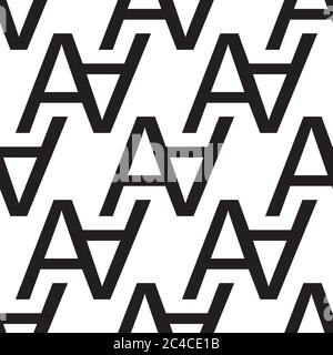 Motif sans couture avec lettre A noire Illustration de Vecteur